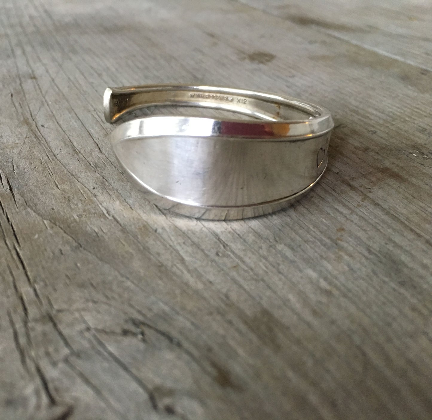 SALE Spoon Cuff Bracelet - REMEMBER (Heart) - #3285