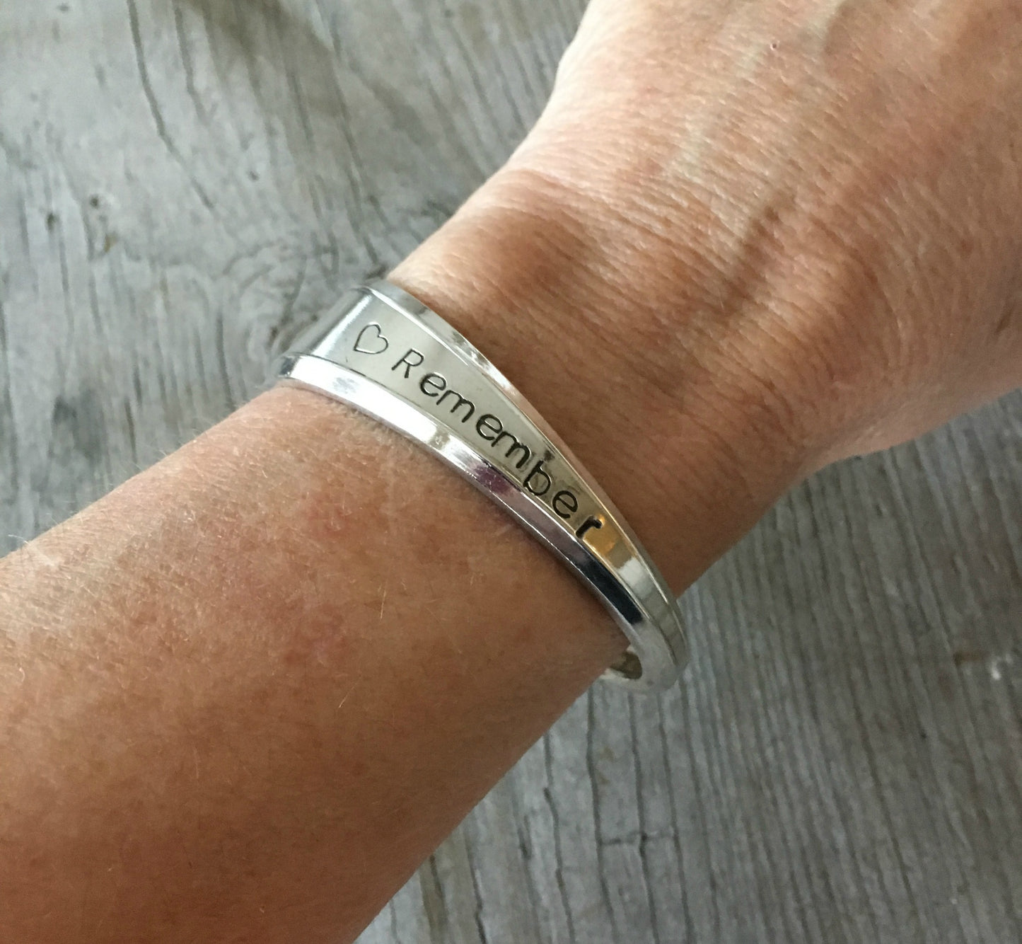 SALE Spoon Cuff Bracelet - REMEMBER (Heart) - #3285