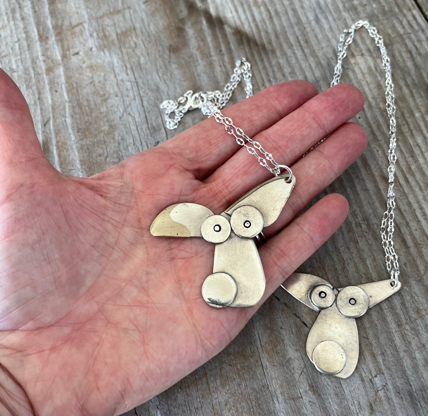 Unique dog head spoon necklace - handcrafted one-of-a-kind pet lover gift
