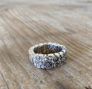 Spoon Ring Fully Floral Detailed View