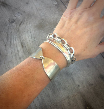 Silverware Bracelet from Spoon Bowls - Modern - #2650