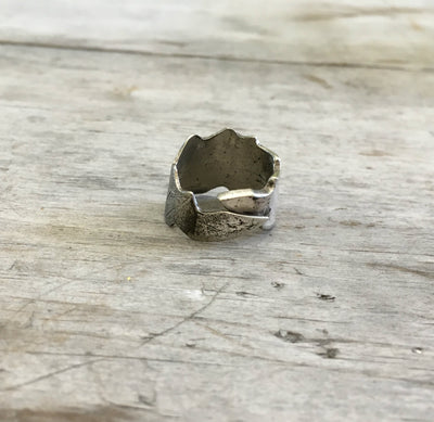 Spoon Ring from Spoon Bowl Size 7 Scalloped Edge