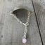 Spoon Bracelet with Pale Pink Czech Glass Bead