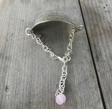Spoon Bracelet with Pale Pink Czech Glass Bead
