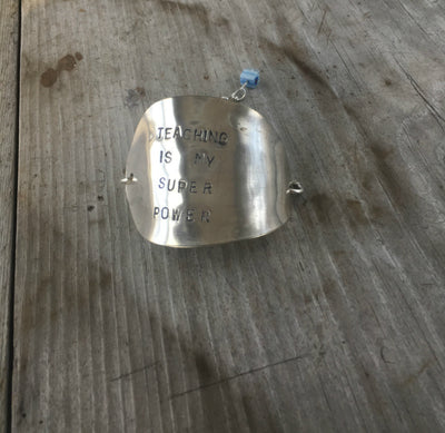 Stamped Spoon Bracelet Teaching is My Super Power