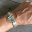 Spoon Bracelet with Vintage Rhinestone Shoe Clip Shown on Model