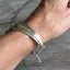 Tudor Plate Duchess Spoon Jewelry Upcycled Silverware Bracelet Shown on Wrist for size
