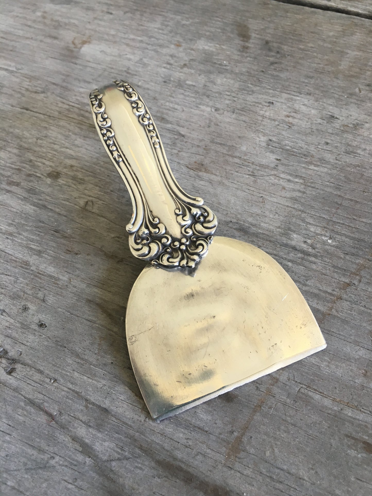 handmade knife from vintage serving spoon
