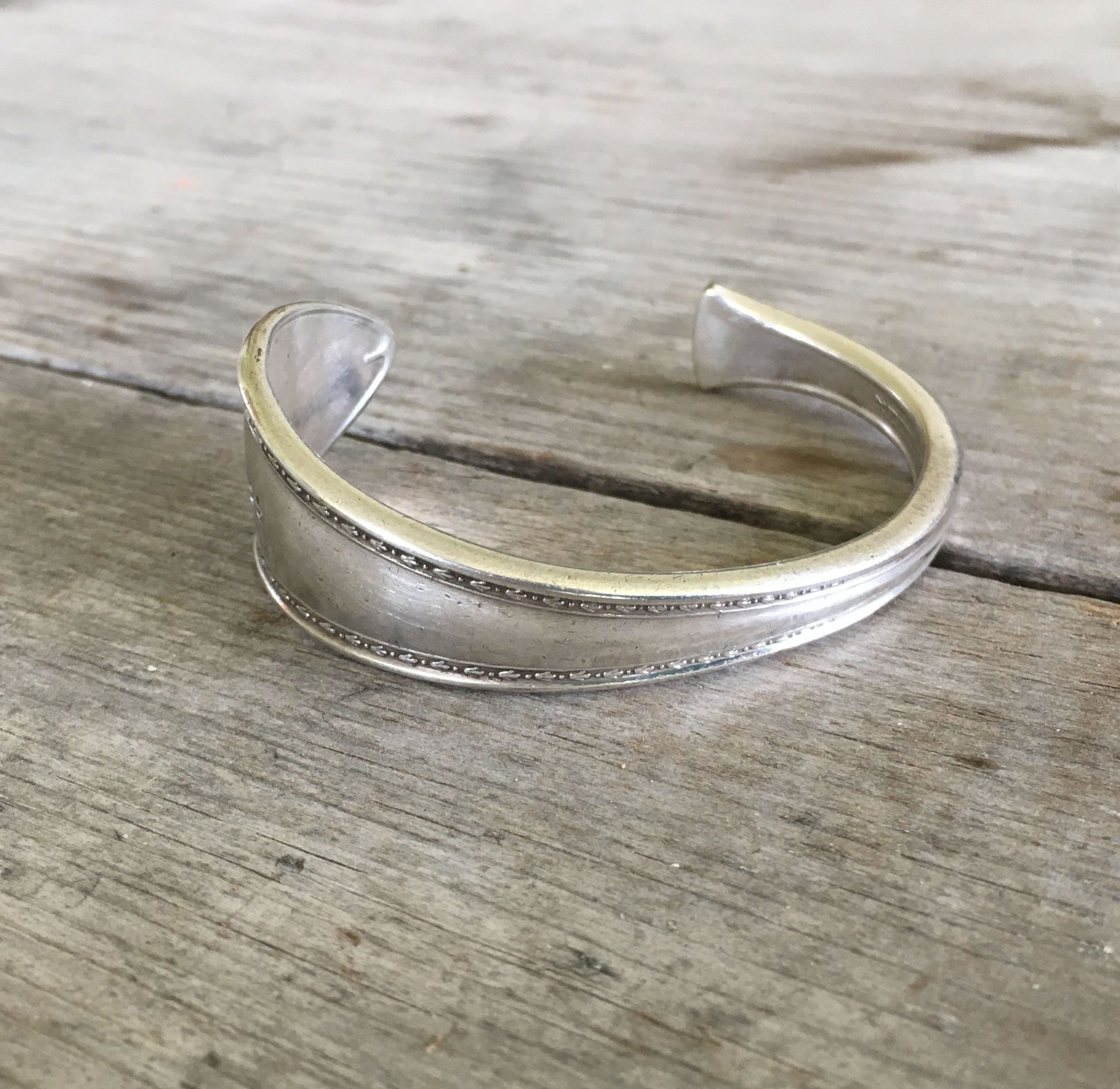 Sheraton Serving Spoon Upcycled Cuff Bracelet handstamped with BADASS