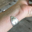 hand stamped Spoon Cuff Bracelet shown on model