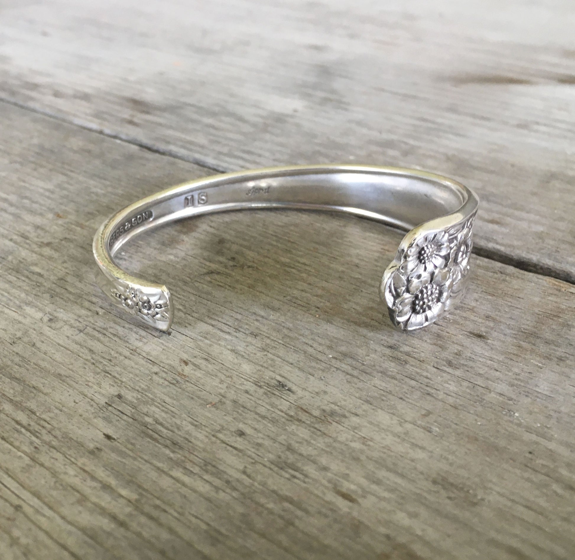 Spoon Jewelry Cuff Bracelet International Silver April Stamped BADASS
