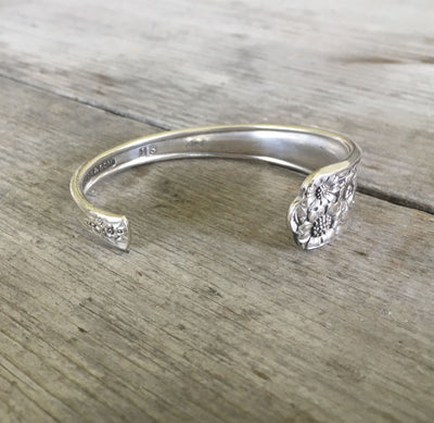 Spoon Jewelry Cuff Bracelet International Silver April Stamped BADASS
