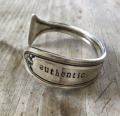 Spoon Cuff Bracelet Hand Stamped AUTHENTIC 