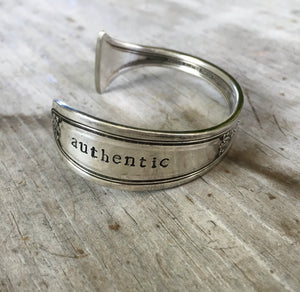 Spoon Cuff Bracelet Hand Stamped AUTHENTIC 