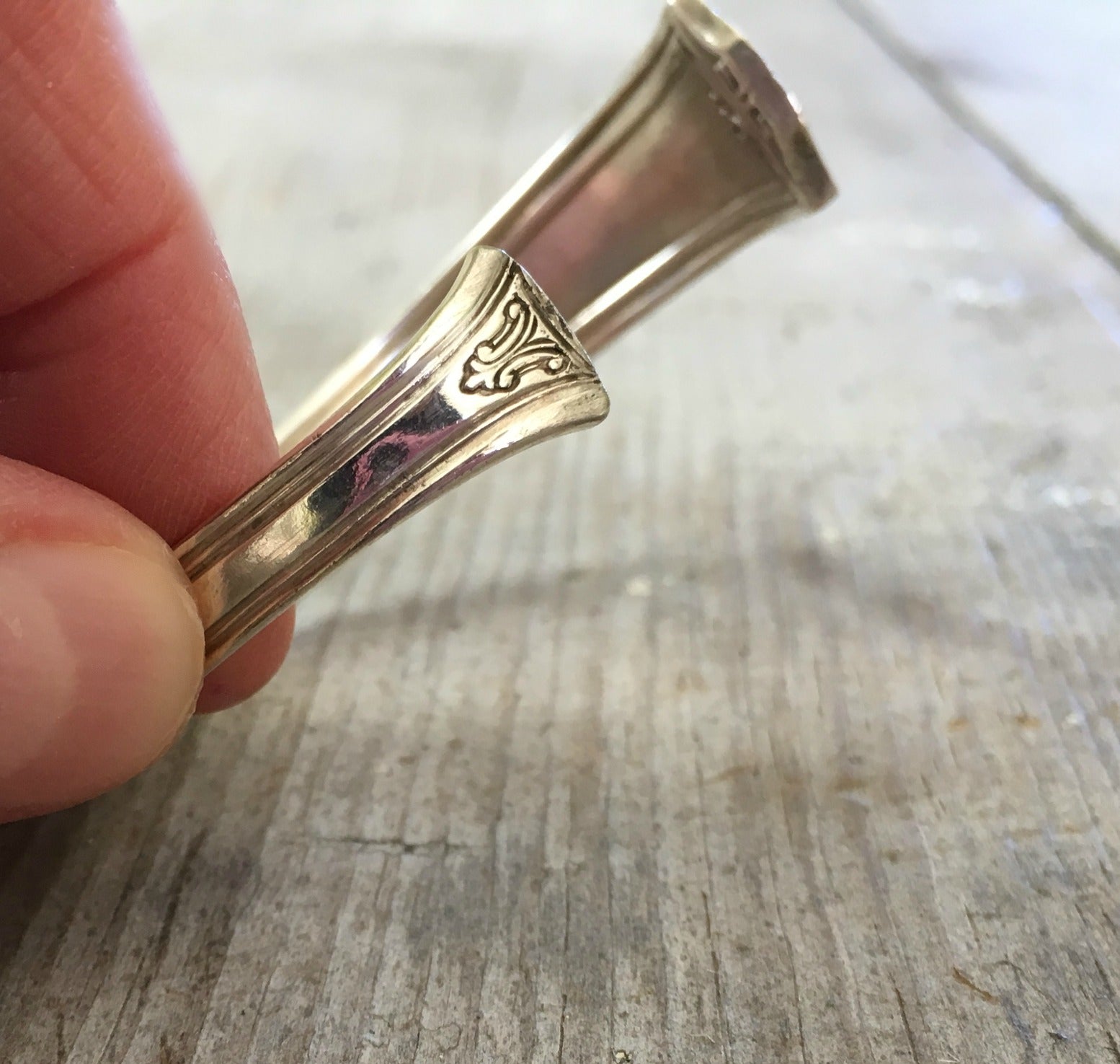 upcycled silverware spoon handle cuff bracelet