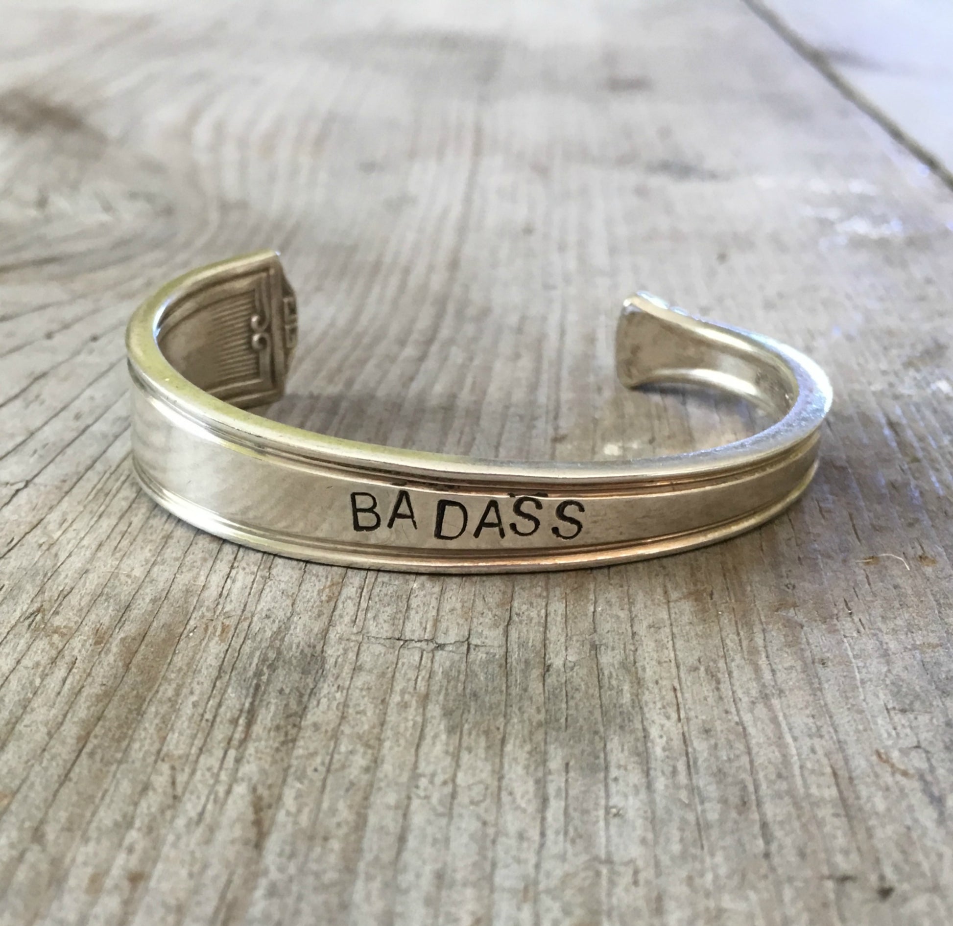 Spoon Bracelet Hand Stamped Badass