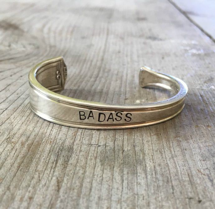 Spoon Bracelet Hand Stamped Badass