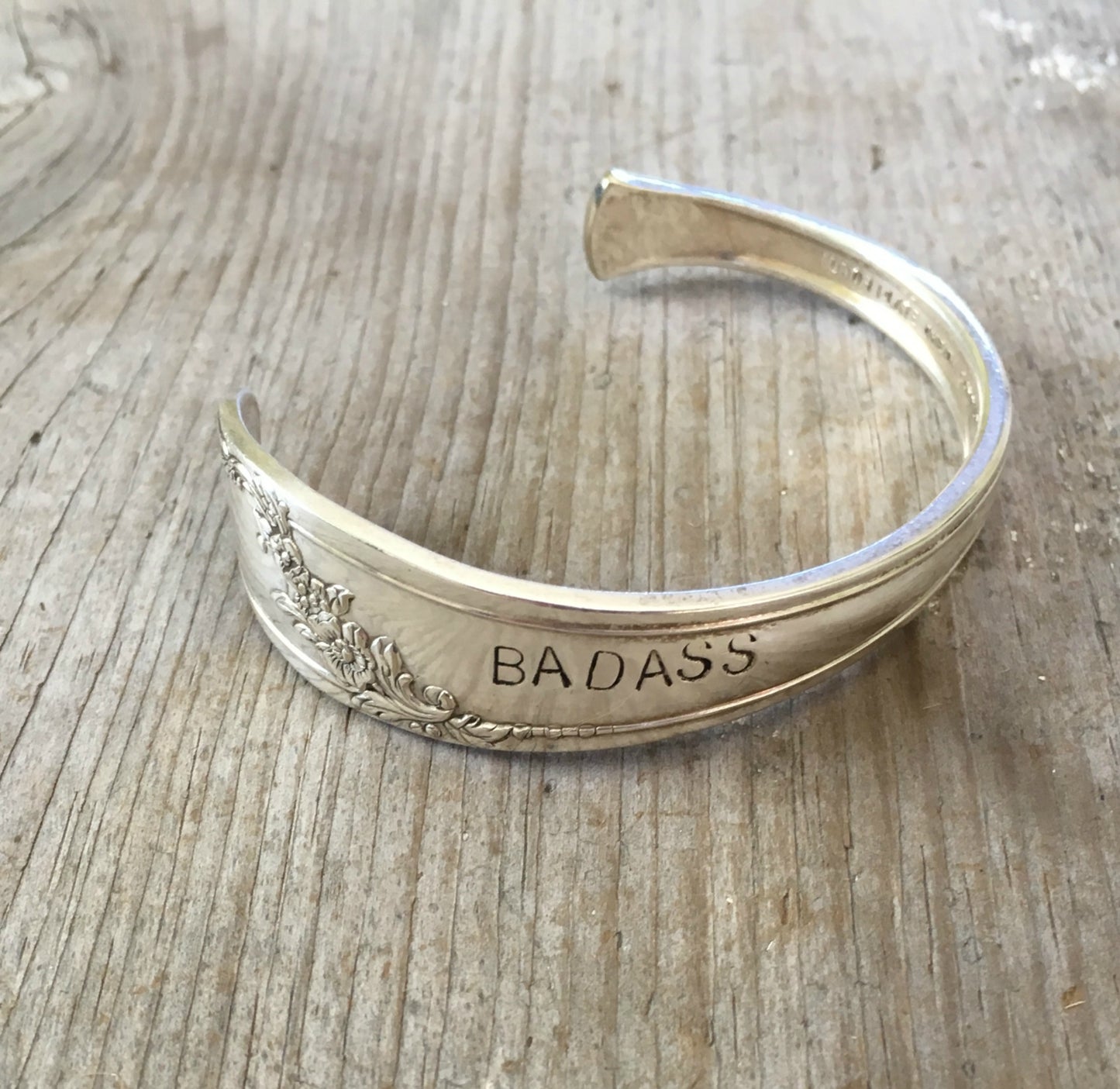 Tudor Plate Queen Bess Cuff Bracelet from Spoon stamped badass