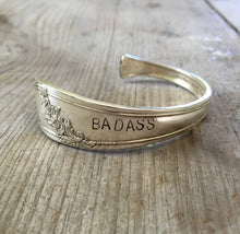 Spoon Cuff bracelet ladylike hand stamped BADASS