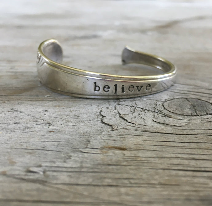 Spoon Cuff Bracelet - BELIEVE - TALISMAN - #4048