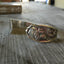 Carnation pattern silverplate spoon cuff bracelet close up - handcrafted from upcycled vintage silverware - Laughing Frog Studio

