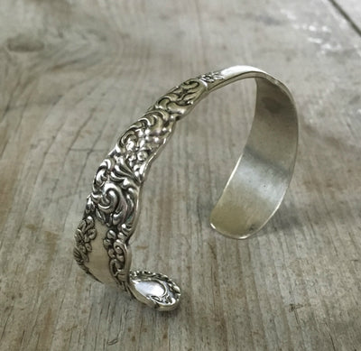 Antique Silverplate Spoon Cuff Bracelet Rogers Cromwell 1900s