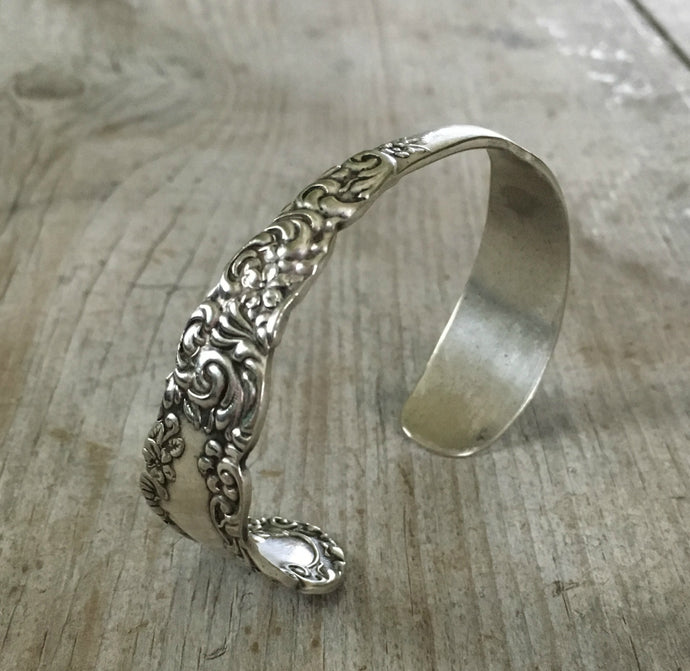 Antique Silverplate Spoon Cuff Bracelet Rogers Cromwell 1900s