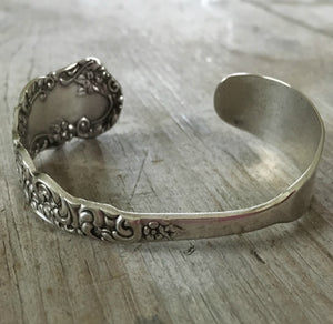 Full Cuff view of upcycled silverware bracelet