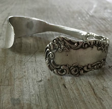 Antique Silverplate Spoon Cuff Bracelet Rogers Cromwell 1800s Detail