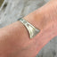 Hand Stamped Spoon Cuff Bracelet Faith Shown On Model