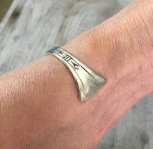 Hand Stamped Spoon Cuff Bracelet Faith Shown On Model