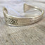 Stamped Spoon Cuff Bracelet FAITH on Fenway Silverplate Spoon Handle View of backside