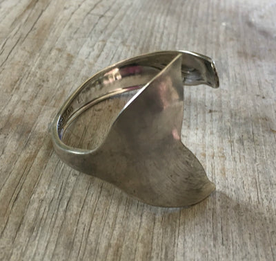 Detail of Mermaid Tail Fin on Spoon Cuff Bracelet