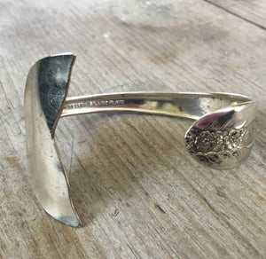 Spoon Cuff Bracelet with Mermaid Tail Fin End 