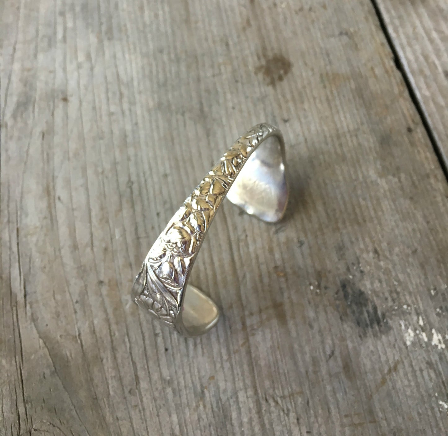 Floral Upcycled spoon bracelet size 6