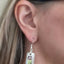 Upcycled Silverware Earrings Made from King Arthur Spoons Shown On Model