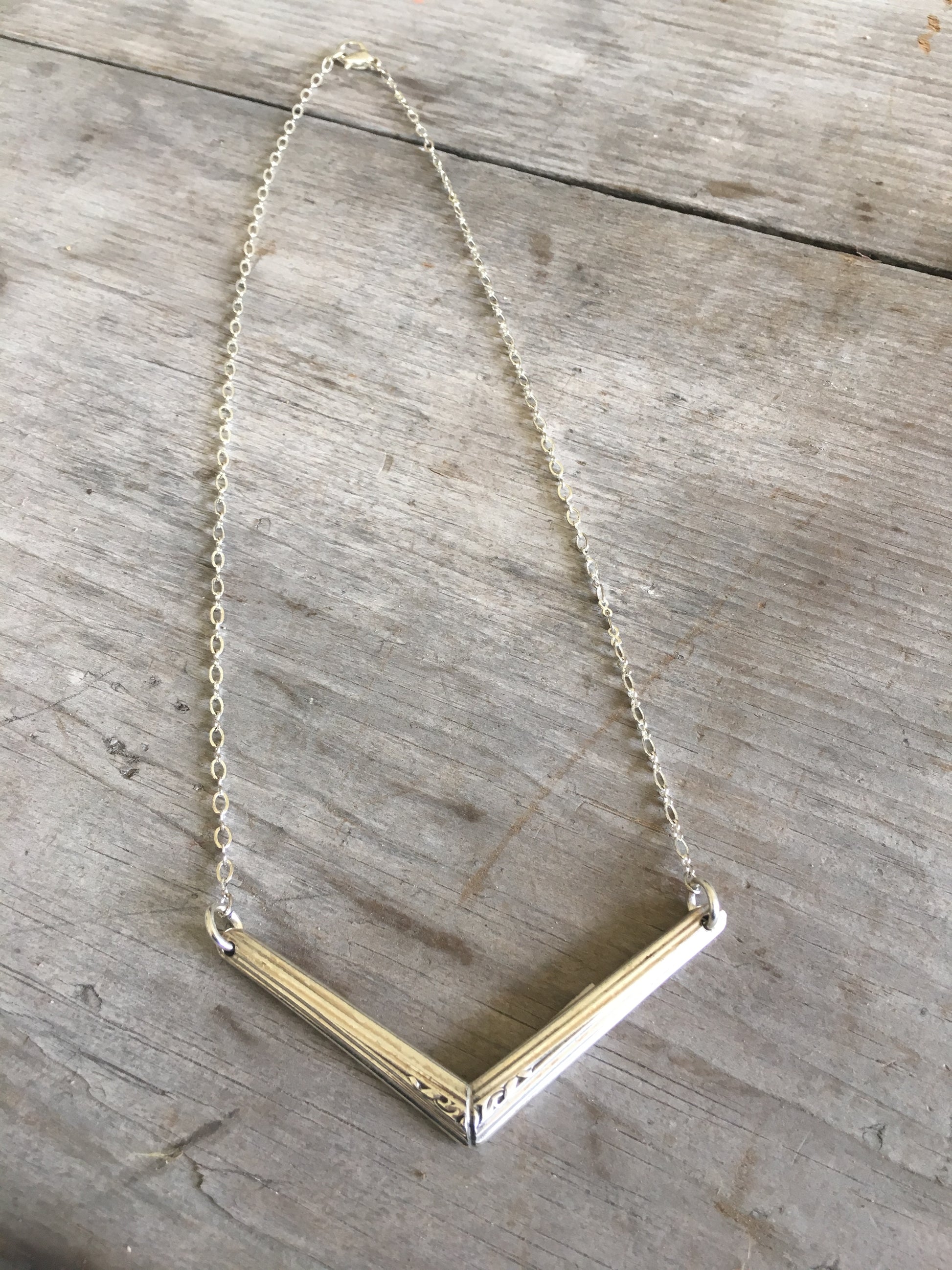 Upcycled Sivlerware Jewelry Handmade Spoon Necklace