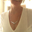 Spoon Handle Necklace in Chevron Shape Shown on Model