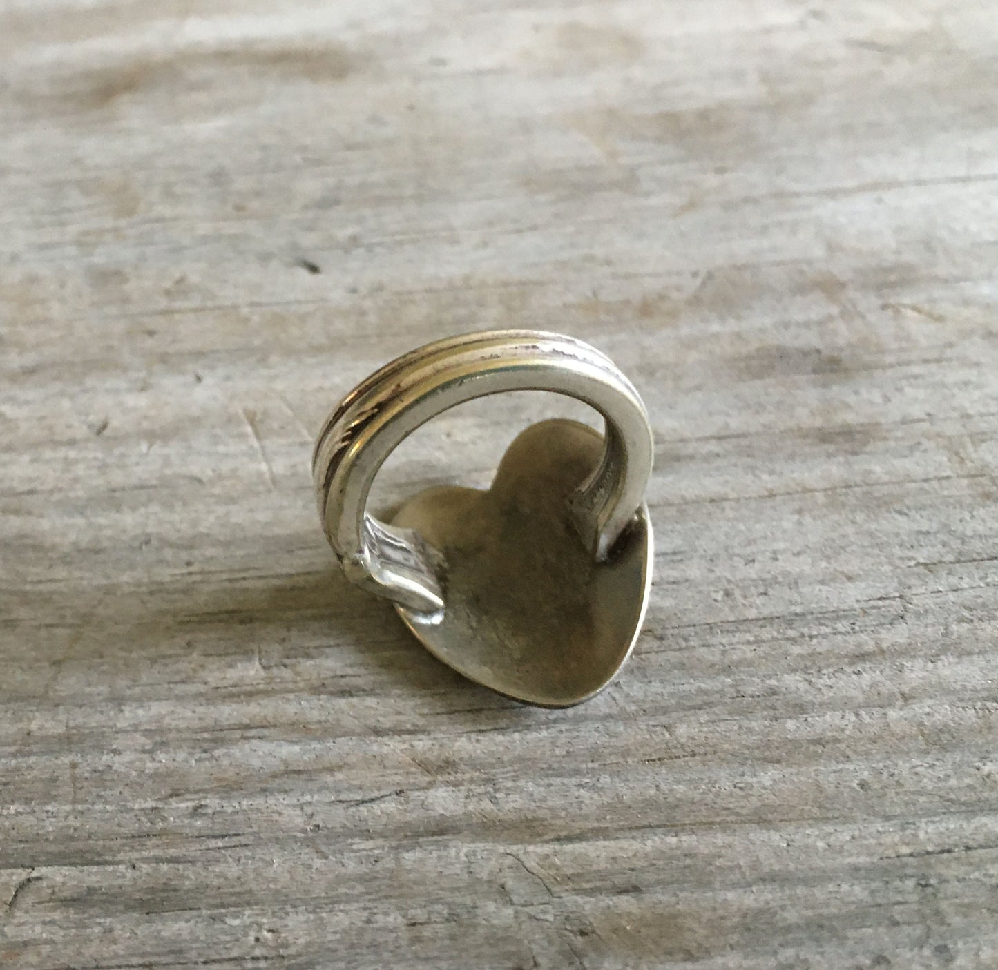 Underside of Spoon Heart Ring
