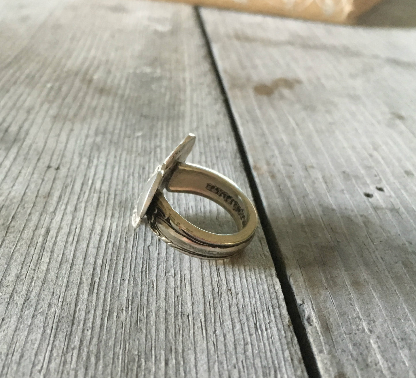 Spoon Ring Heart Shaped Hiawatha Size 7 3523 Side View