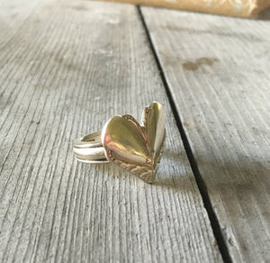 Upcycled Silverware Spoon Ring Heart Shape Hiawatha Size 7 3523