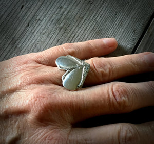 Spoon Ring Heart Shaped Hiawatha Size 7 3523 Shown On Model Hand