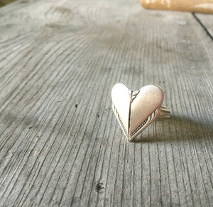 Spoon Heart Ring From Upcycled Hiawatha Silverware Size 7