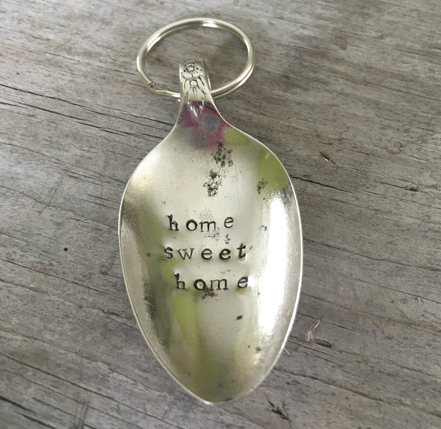 Stamped Spoon Keychain Home Sweet Home