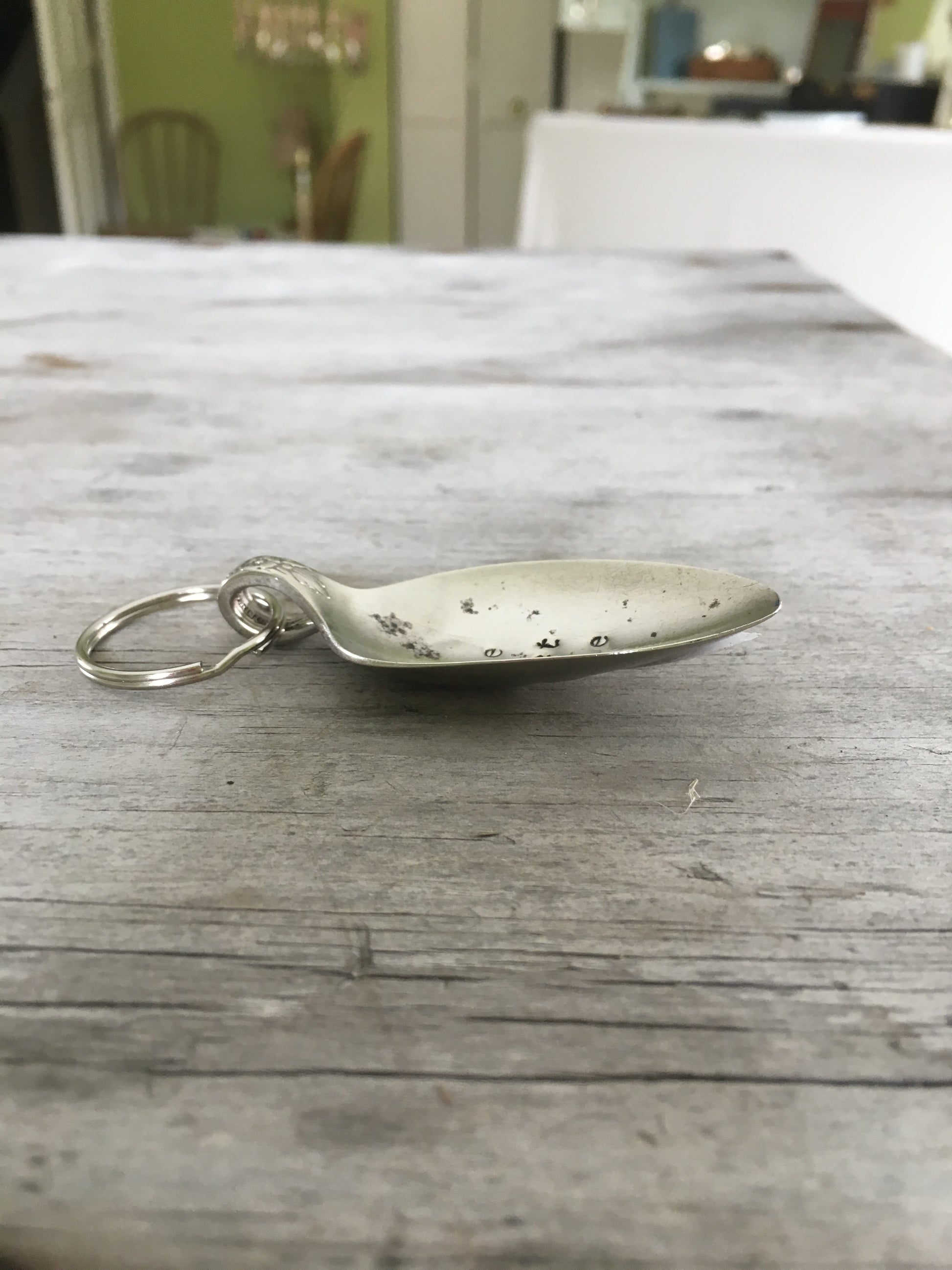 Stamped Spoon Keychain Home Sweet Home Side View