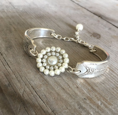 Upcycled Silverware bracelet from two spoon handles Community Milady