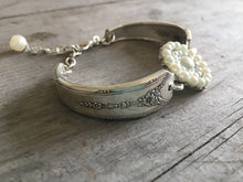Spoon Bracelet with Vintage Costume Jewelry Pearl Accent