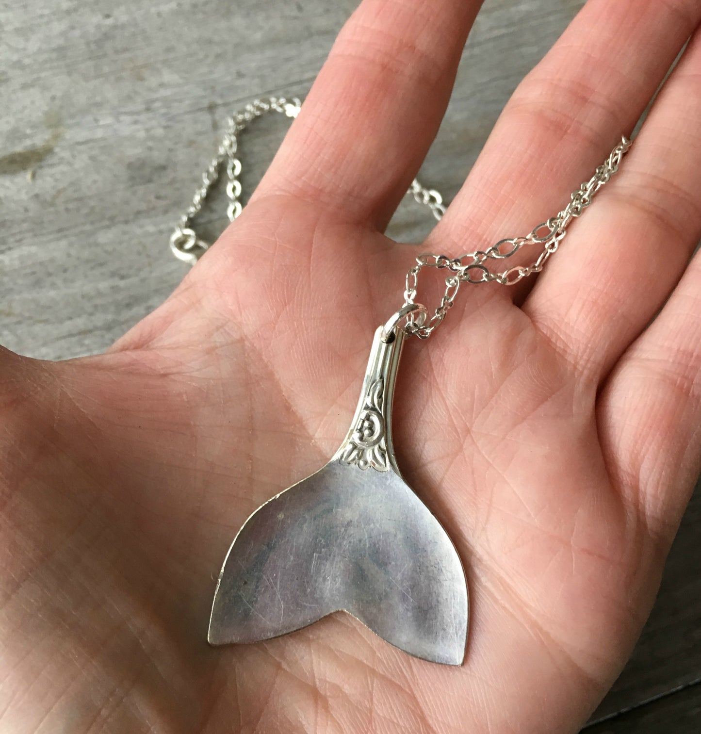 Spoon Whale Tail Necklace - #4155