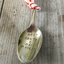Silverplate spoon ornament handstamped with holiday phrase
