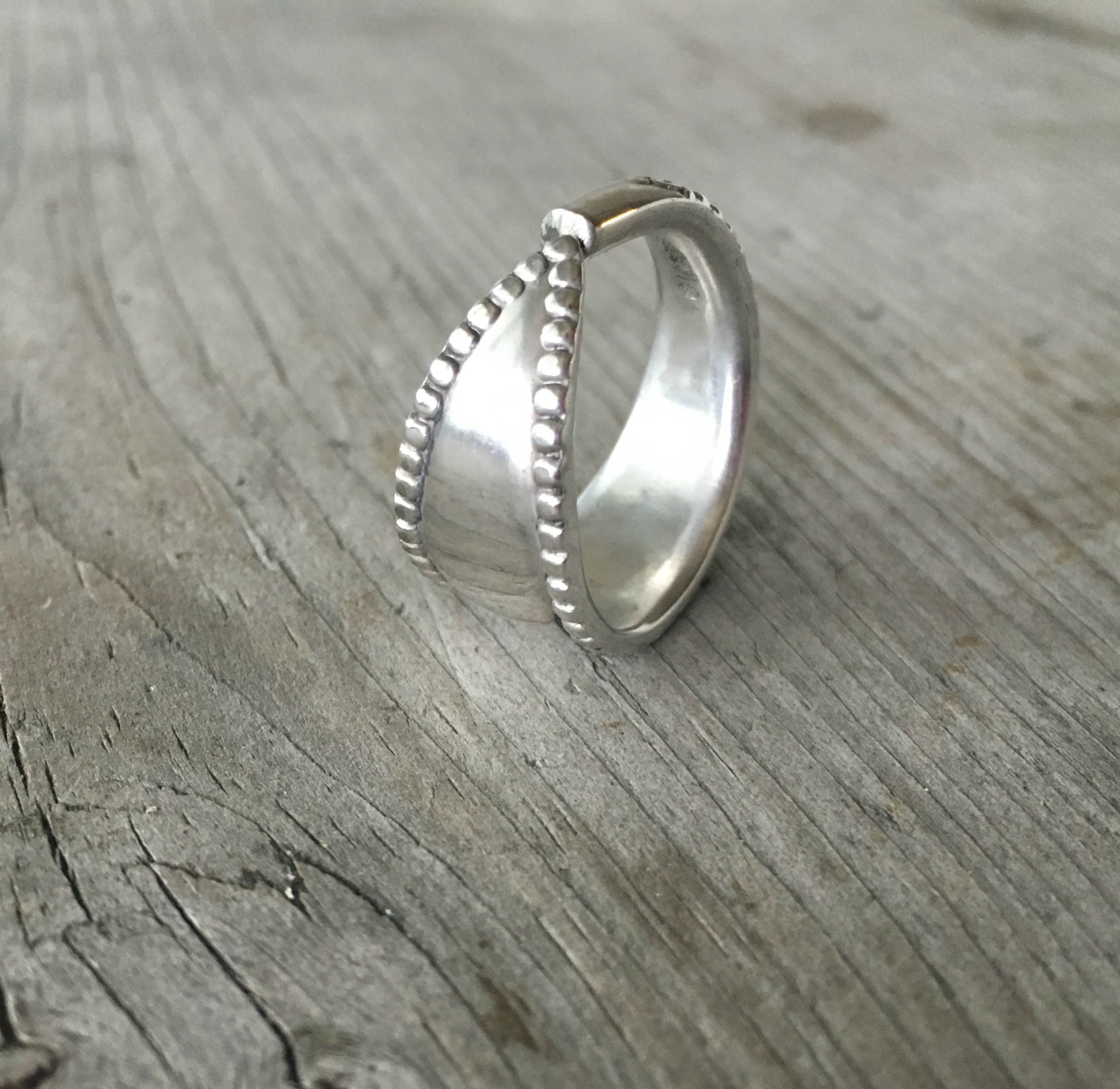 Another vertical view of Spoon Ring from 1847 Rogers Vesta Size 10